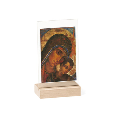 Virgin of the Way Acrylic Sign with Wooden Stand